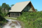 Screened in picnic pavilion.