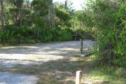 Looking at campsite marker #14; site mostly sunny in afternoon