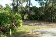 Looking at campsite marker #17; site mostly sunny in afternoon