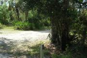Looking at campsite marker#25; site mostly shaded in afternoon