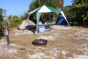 Looking into the site  (with campers)